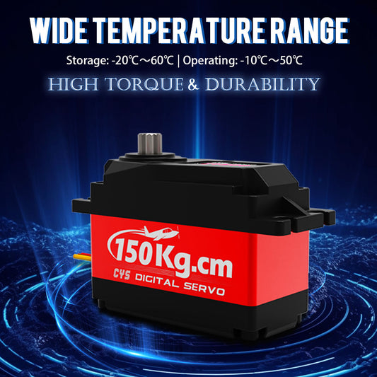 High torque industrial servo CYS-BLS1500 Factory 1/10 Aluminum Remote Control Brushless RC Boat High Safety Digital Servo 150KG Torque Metal-Rotor Parts