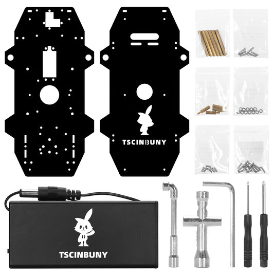 Tscinbuny WWX0001 Smart Robot Car Kit with 4WD Electronic Chassis – DIY Manufacturing Tool Kit with Battery Box for Arduino Projects