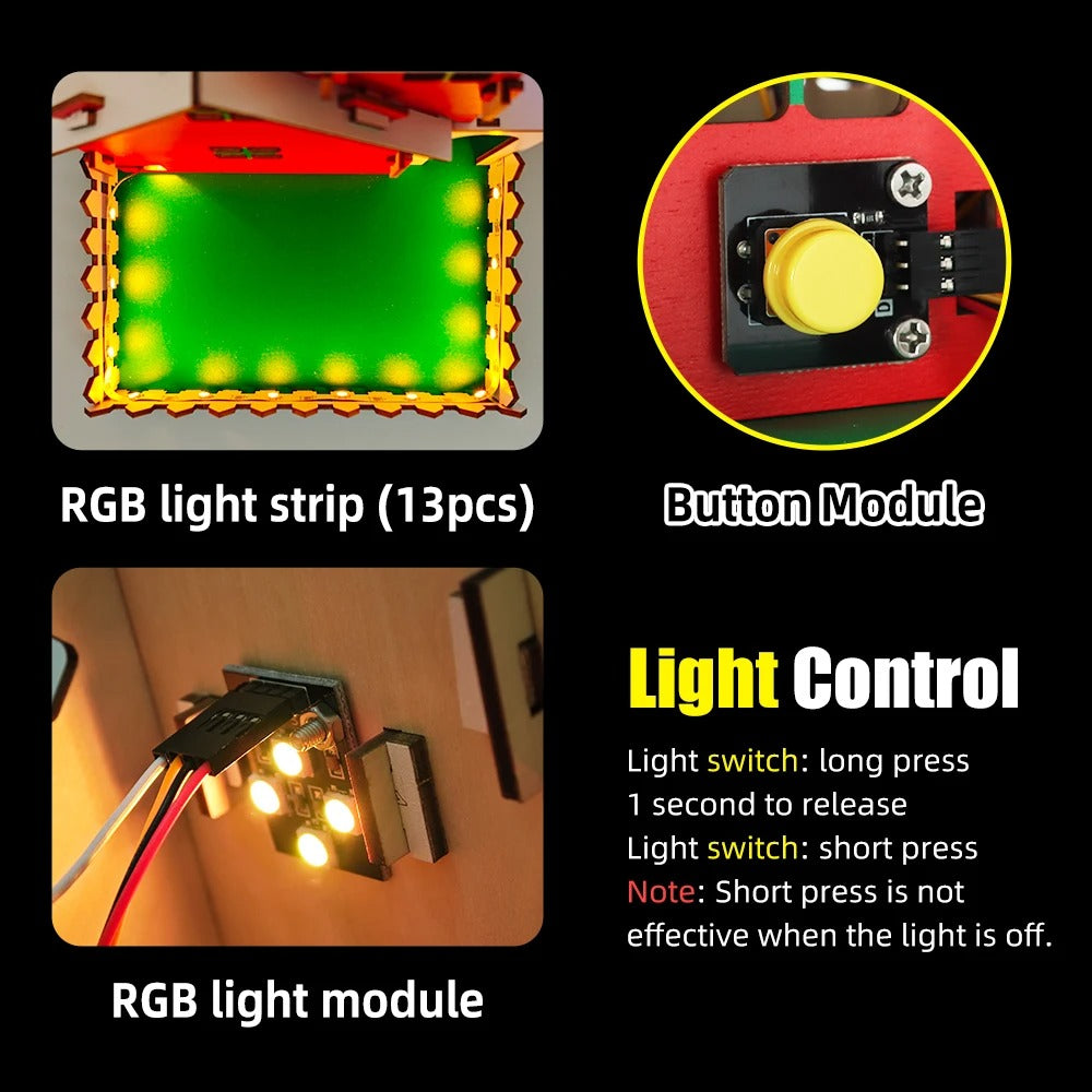 Tscinbuny ZYA0210 Christmas Starter Kit – DIY Wooden Smart Christmas House with LED Lights & Arduino-Compatible Programming for STEM Education and Gifts