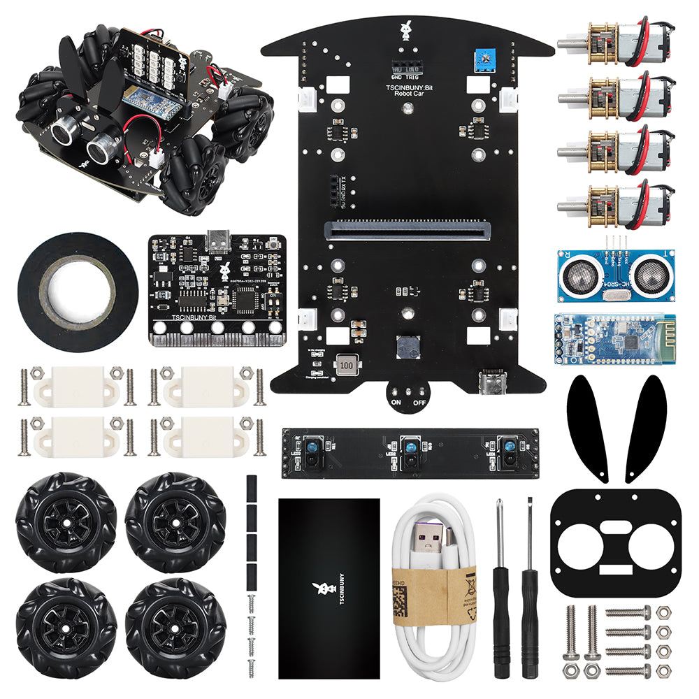 Tscinbuny ZYC0094 Smart Robot Car Kit with Mecanum Wheels – Intelligent Programmable Robot for ArduIDE Learning Projects