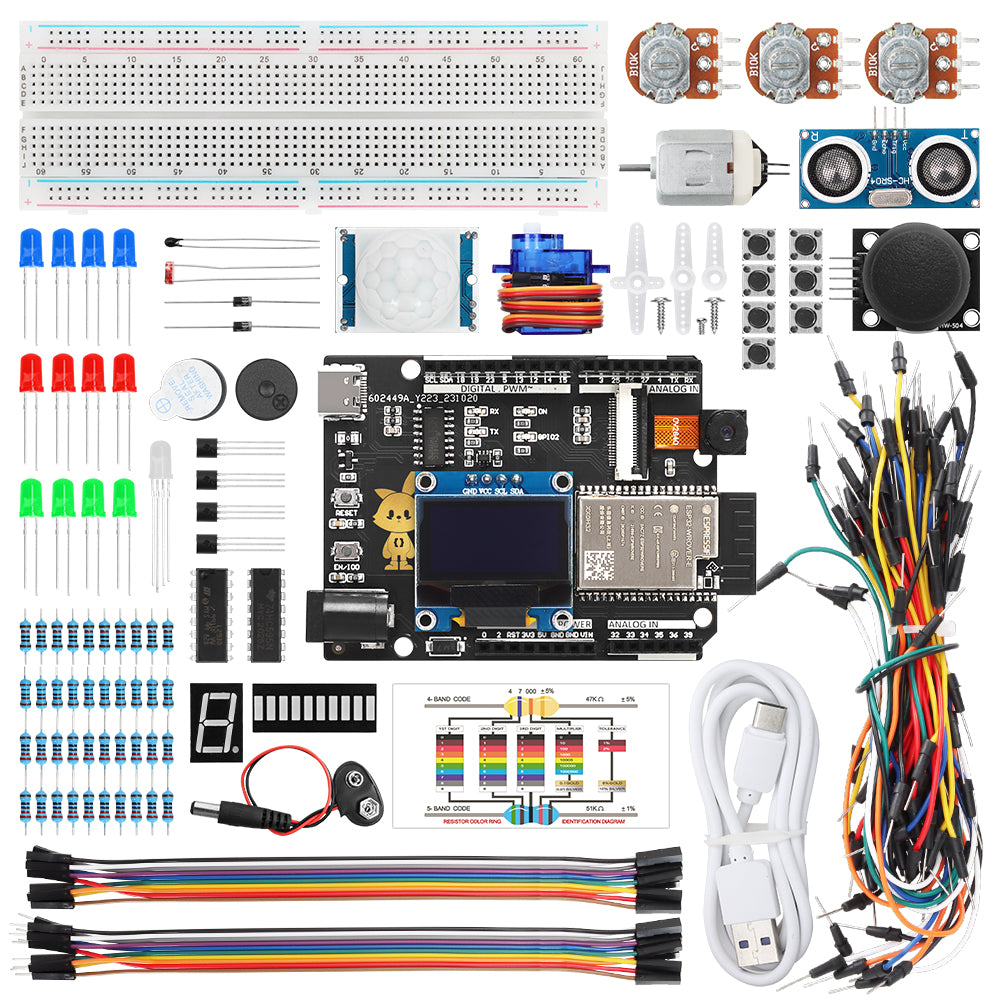 Tscinbuny ZYE0013 Intermediate Starter Kit with ESP32 Development Board – IoT Programming Learning Kit for Arduino STEM Education