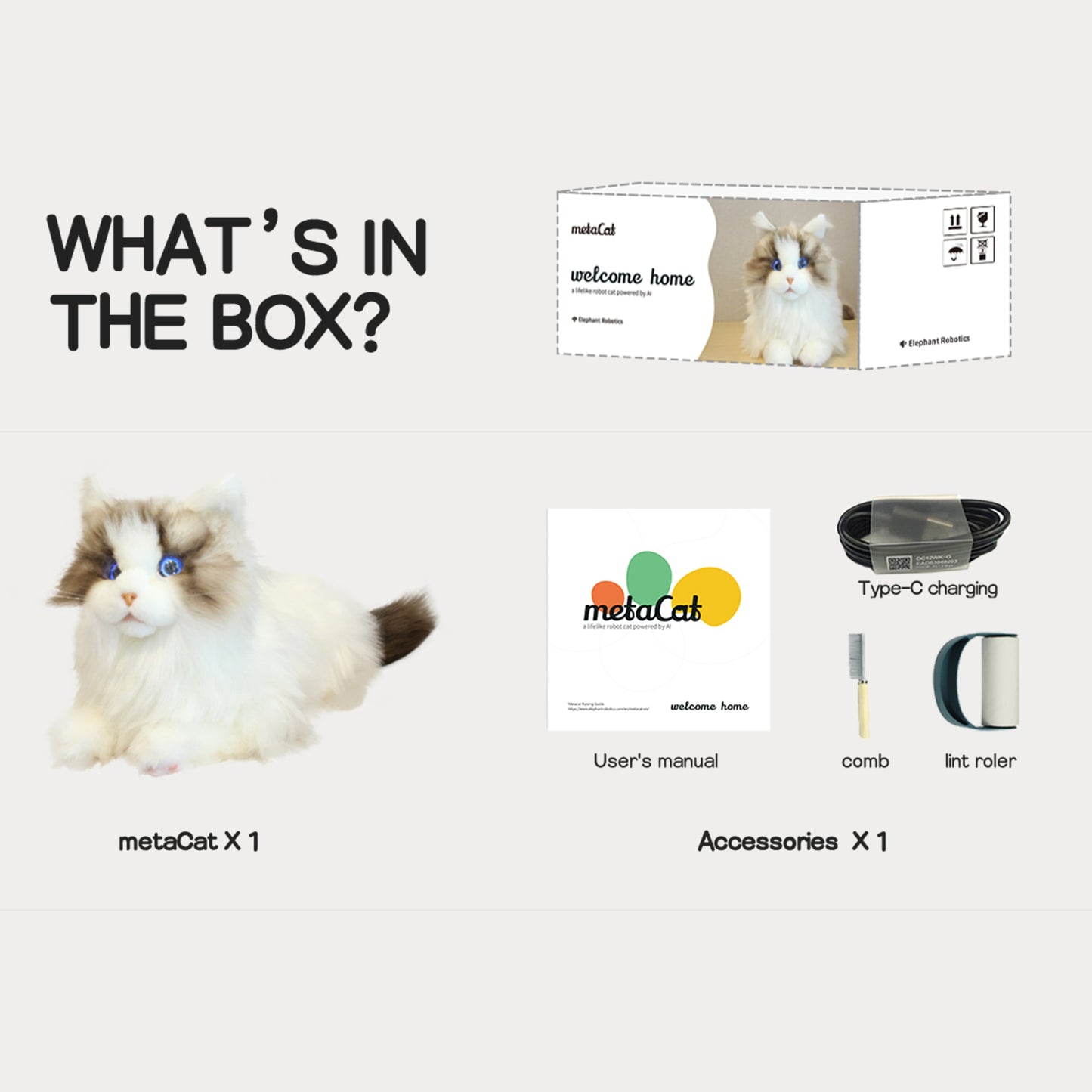 Elephant Robotics metaCat: Gift The Purr~Fect Companion Robotic Pet Cat Persian