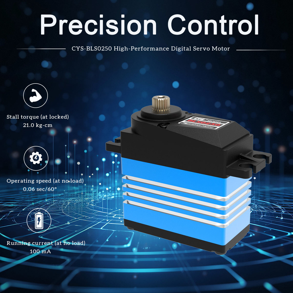 RC Car Servo CYS-BLS0250 Fast Speed Brushless Motor 22kg Torque Steel Gear Digital Servo for 1/8 1/10 Rc Car