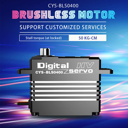 Large Torque  CYS-BLS0400 High Torque HV Digital DC Servo for RC Robot Models 50KG Load 0.19Sec Response Time Metal Case