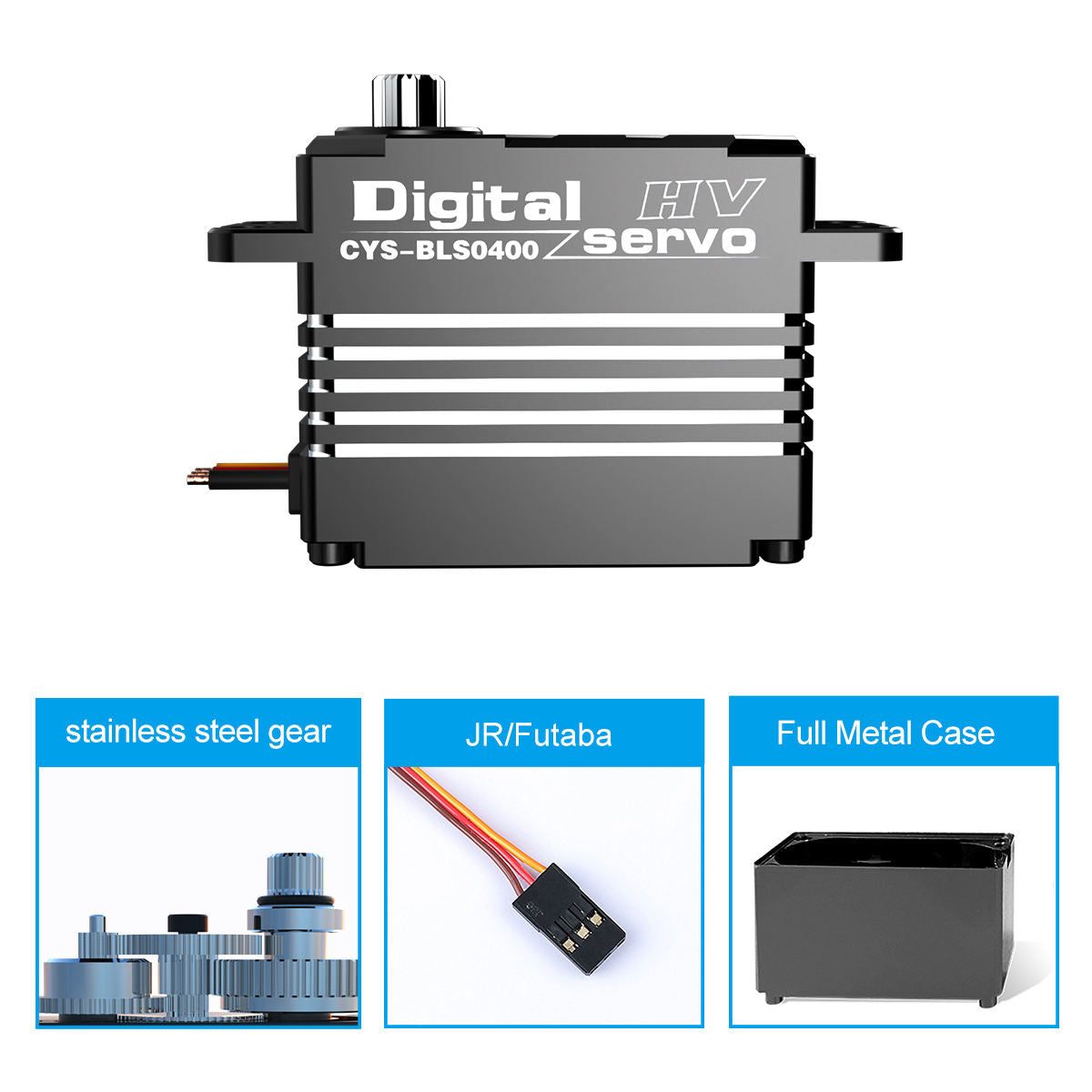 Large Torque  CYS-BLS0400 High Torque HV Digital DC Servo for RC Robot Models 50KG Load 0.19Sec Response Time Metal Case