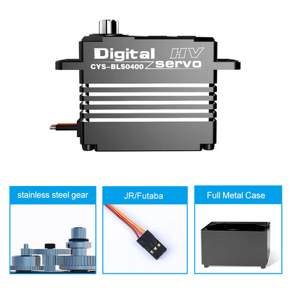 Large Torque CYS-BLS3800 380KG High Torque Brushless Waterproof Servo Steel Gear 12V Battery-Powered RC Car Parts Full Metal Case Metal Motor