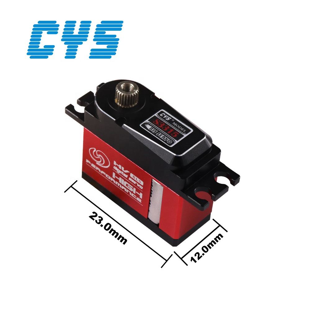 Helicopter Servo CYS-BLS3315-02 High-Speed 500-550 Full Metal Brushless RC Servo 12KG Torque 4WD Safety Design for Boats Includes Toy Gear Battery