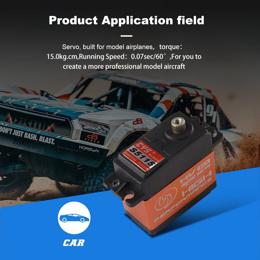 Helicopter Servo CYS-BLS5115-01 Unisex 7.4v Waterproof Brushless Digital Servo RC Aircraft Gear 13Kg.cm High Torque Parts for Middle Car Aluminum