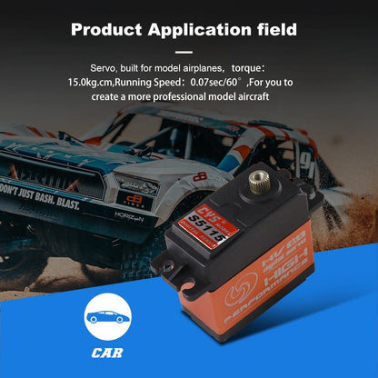 Helicopter Servo  CYS-BLS5115-02 High-Tech 7.4V 15kg Brushless RC Aluminum Middle Case Waterproof Digital Servo Steel Gear for Standard Size RC Boat Truck