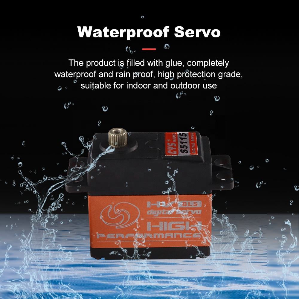 Helicopter Servo  CYS-BLS5115-02 High-Tech 7.4V 15kg Brushless RC Aluminum Middle Case Waterproof Digital Servo Steel Gear for Standard Size RC Boat Truck