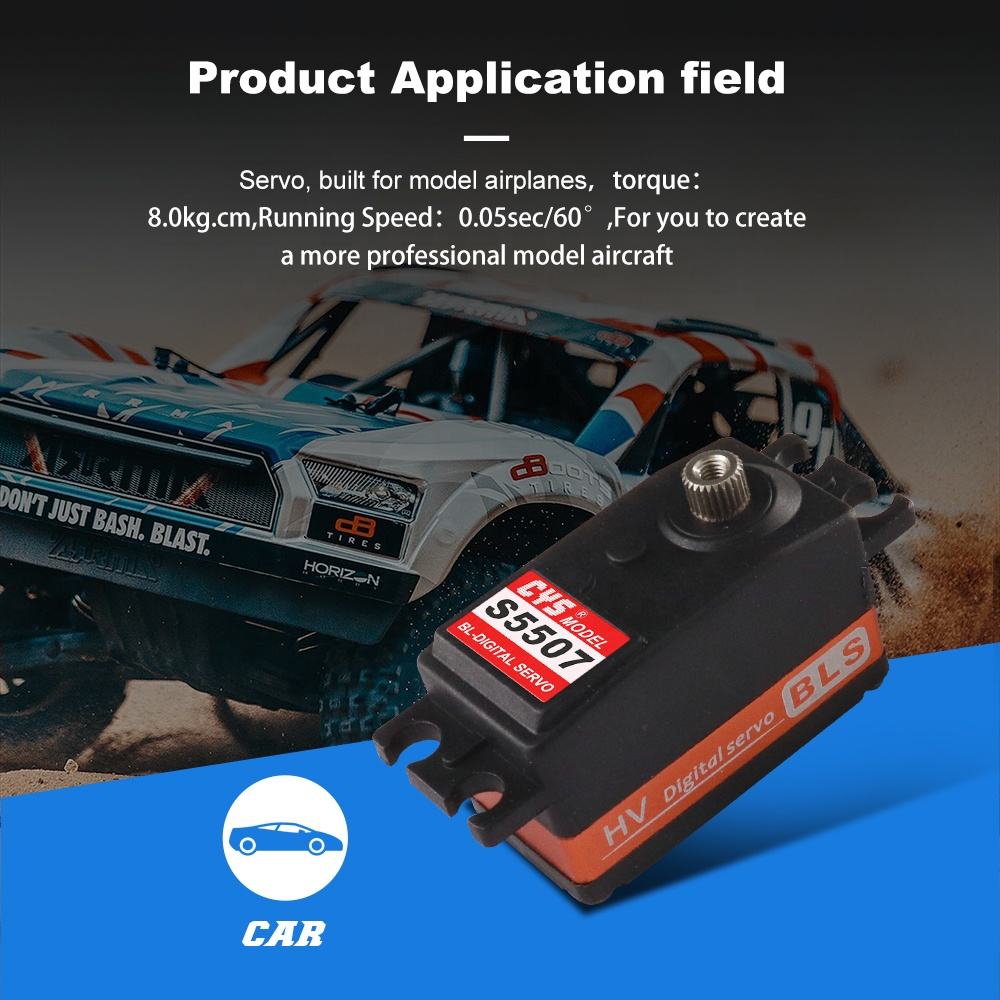 RC Car Servo CYS-BLS5507 1/10 Scale High-Speed Brushless RC Drift Car 8kg Torque Motors 43g Low Profile Metal Gear Compatible Radio Systems-Part RC Boat
