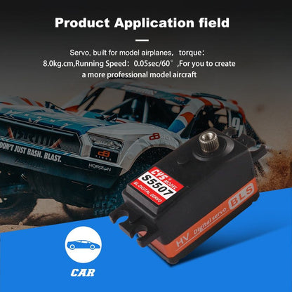 RC Car Servo CYS-BLS5507 1/10 Scale High-Speed Brushless RC Drift Car 8kg Torque Motors 43g Low Profile Metal Gear Compatible Radio Systems-Part RC Boat