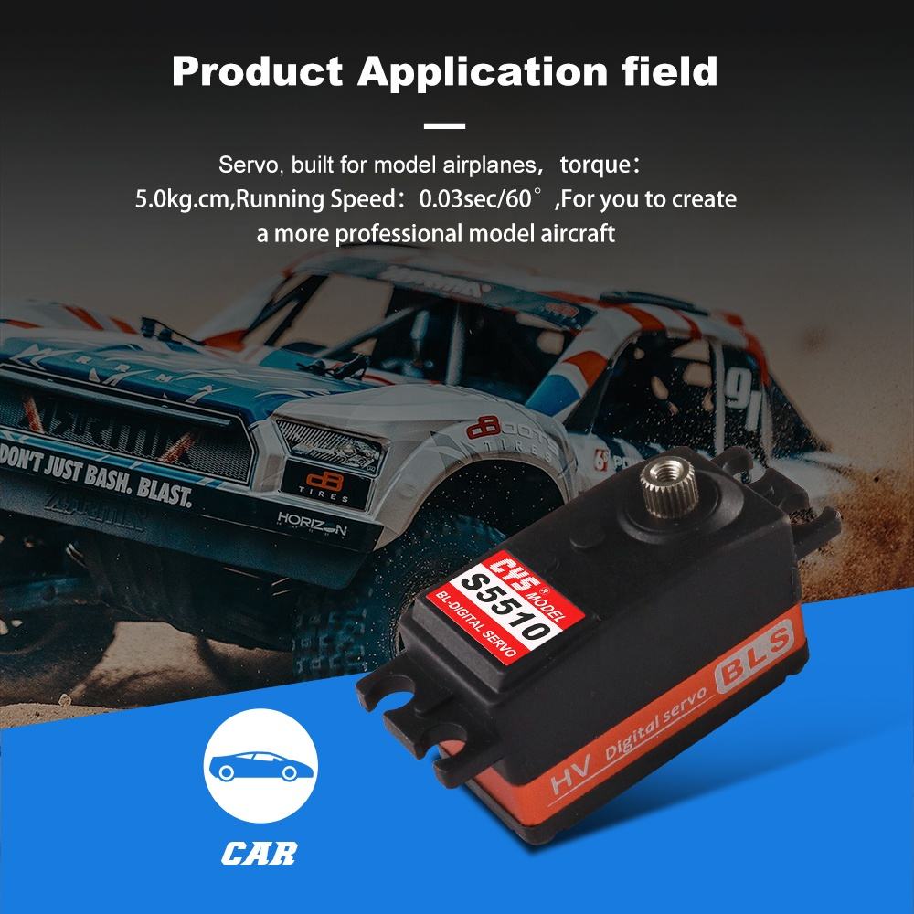 RC Car Servo CYS-BLS5510 RC Servo Metal High-Speed 8kg Torque Brushless Digital 43g Low Profile for RC Drift Car Boat Airplane Parts