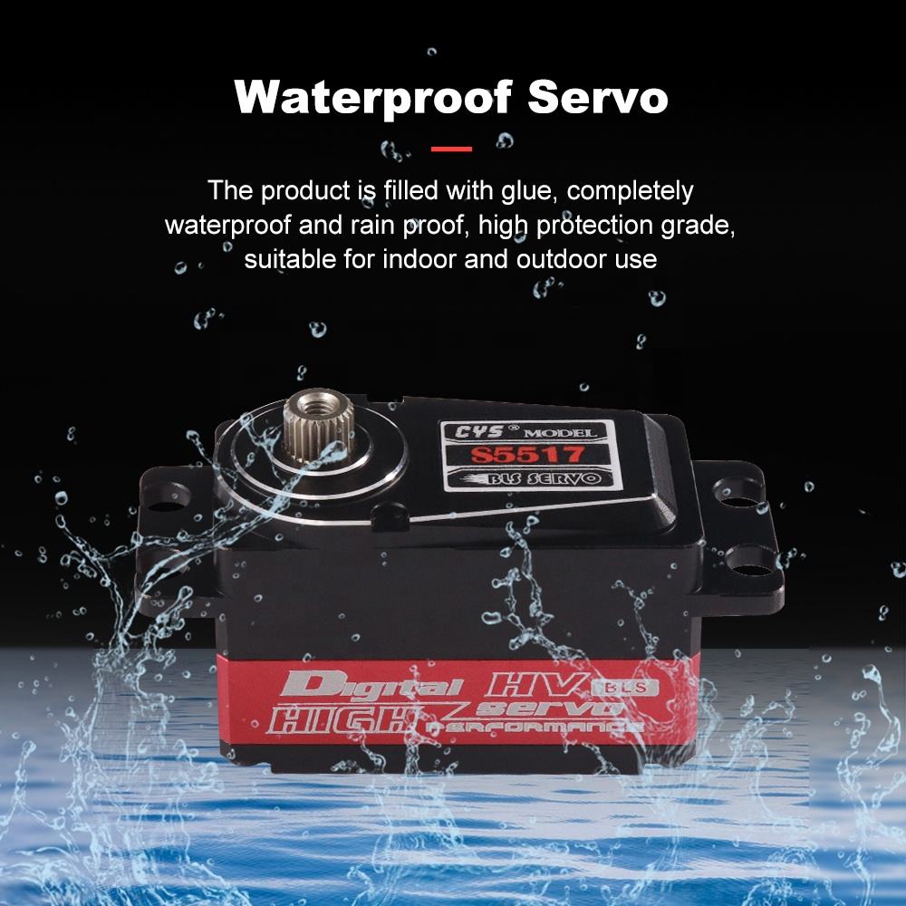 RC Car Servo CYS CYS-BLS5517 High-Speed Waterproof 8kg Torque Low Profile Coreless Design Metal RC Servo Gear Drift Boat Parts