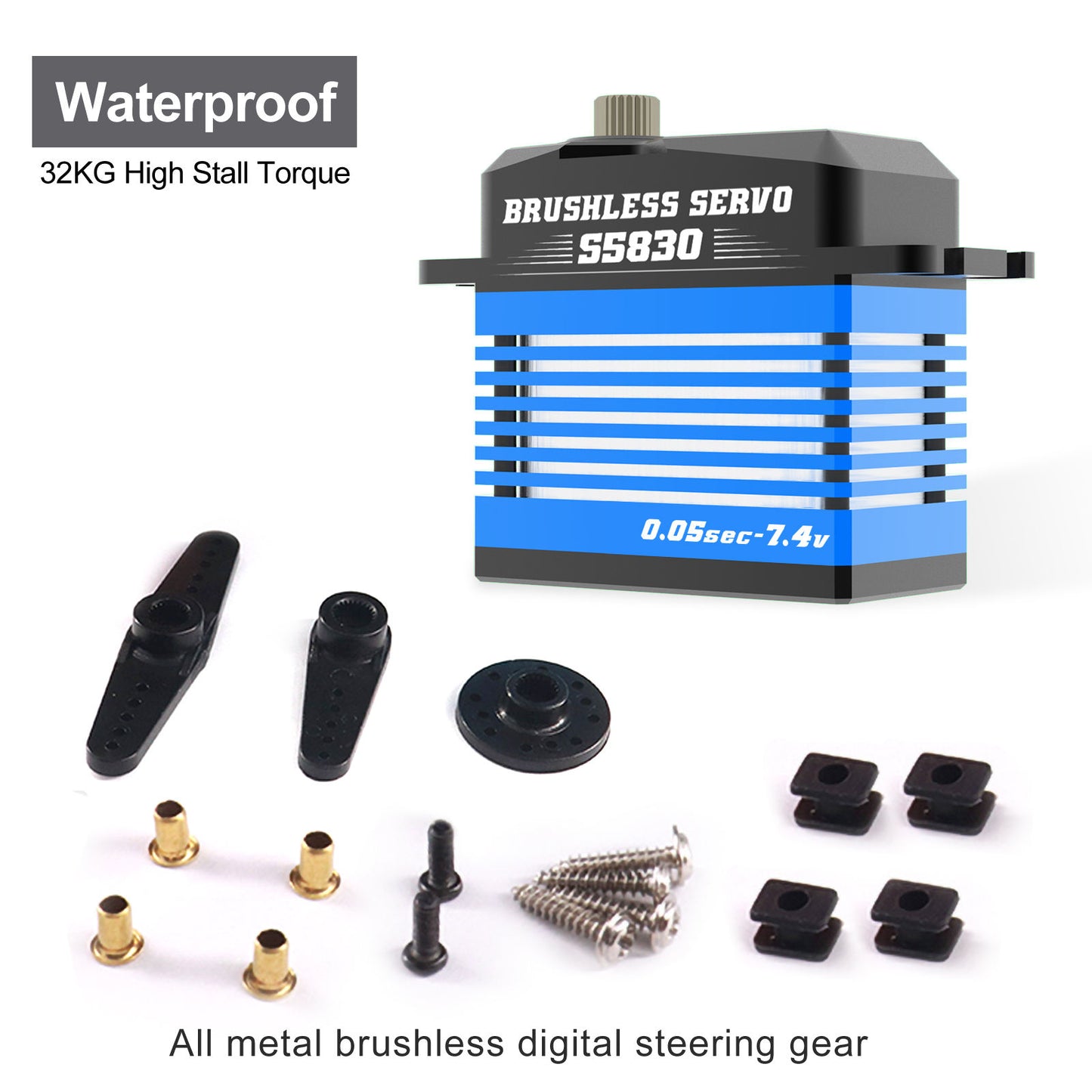 large torque CYS-BLS5830-03 30kg Hv High Torque Servo Metal Gear Brushless Motor Digital Servo for Rc 1/10 Car 750 Helicopter