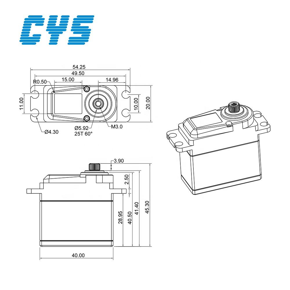 large torque CYS-BLS9125 Brushless Servo 25Kg CYS-BLS9125 1/10 Scale RC Car Steering/Throttle Servo Motor Metal Gear Servo