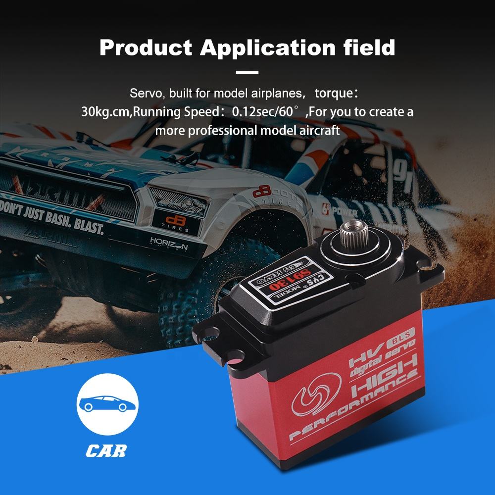 Reducer  CYS-BLS9130 Unisex 8.4V Brushless Waterproof Steel Gear RC Servo Motor High Torque 30kg Durable Full Aluminum Case Unisex Part