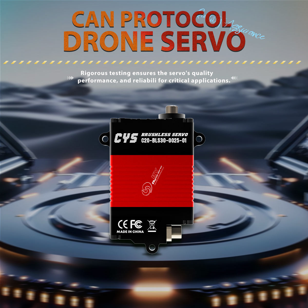 CAN bus high-torque servo CYS-C20 65KG Full Metal Case Brushless Motor Servo with CAN Protocol Waterproof Steel Gear Bus for Drones RC Parts & Accs