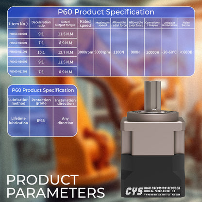 Reducer China Factory CYS-PB060-010901 Low Noise High Precision Planetary Gearbox Reducer