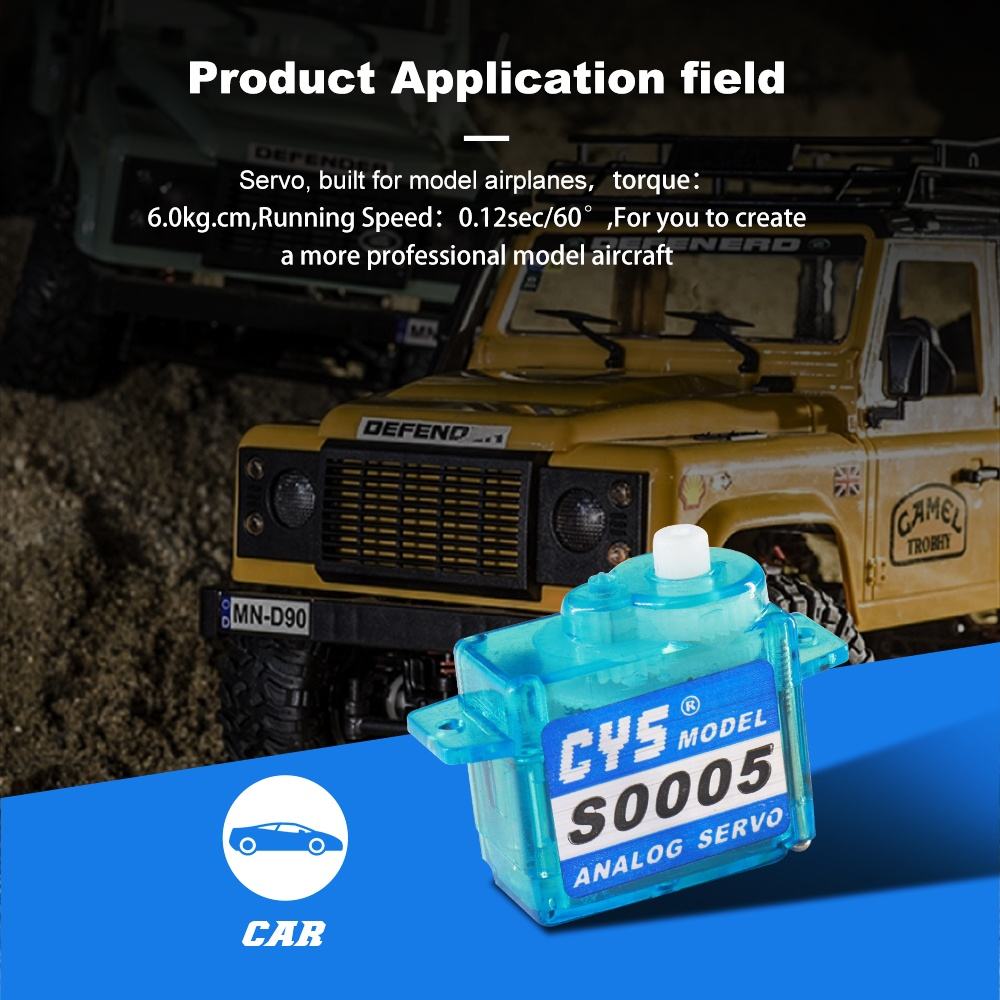 Micro Servo CYS-S0005 Analog GPS RC Servo 5g Coreless 0.8g/1kg Torque Super Light Metal Plastic Gear Accessory for RC Boats Toys