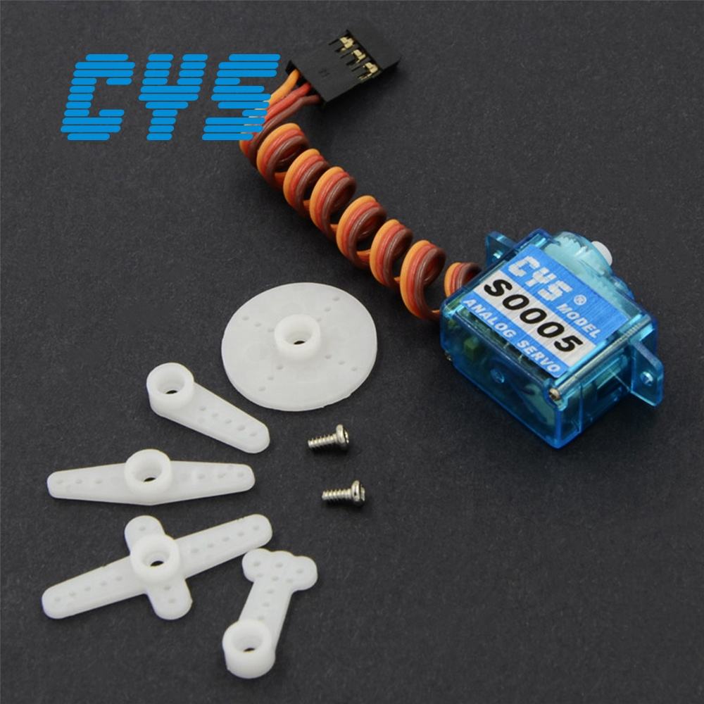 Micro Servo CYS-S0005 Analog GPS RC Servo 5g Coreless 0.8g/1kg Torque Super Light Metal Plastic Gear Accessory for RC Boats Toys