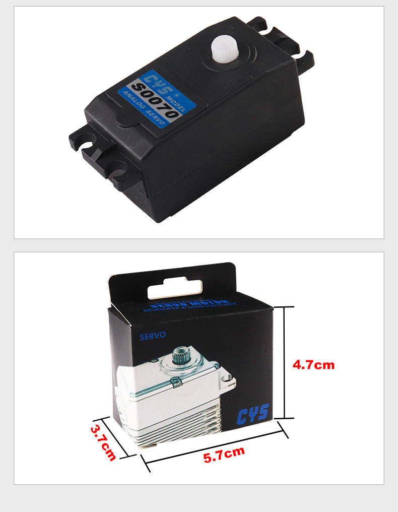 RC Car Servo CYS-S0070 China Manufacturer Sale Low Price High Speed 7.5kg Stall Torque Iron Core Low Profile Servo for Landing Gear Robots CYS-S0070