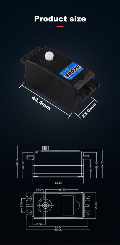 RC Car Servo CYS-S0070 China Manufacturer Sale Low Price High Speed 7.5kg Stall Torque Iron Core Low Profile Servo for Landing Gear Robots CYS-S0070