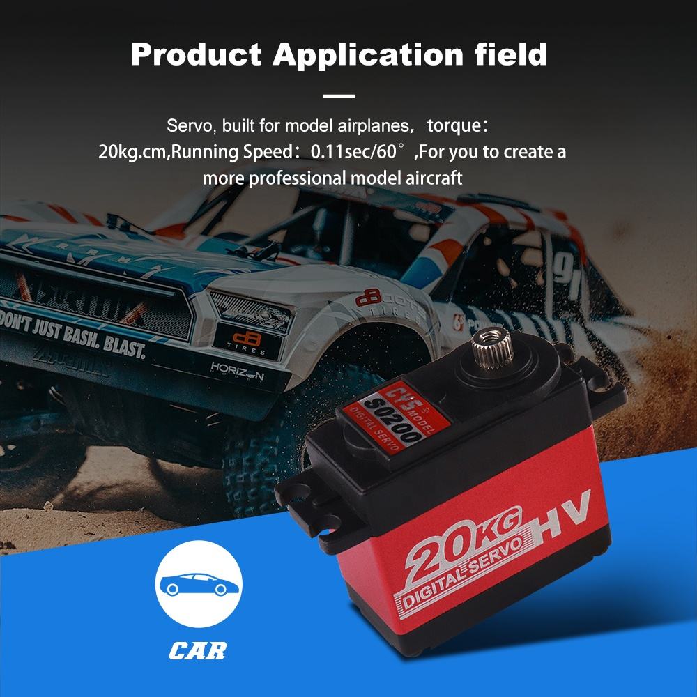 RC Car Servo CYS-S0200 Unisex Full Metal Gear Essential Radio System High 20kg Waterproof Digital Servo RC Truck Parts Unisex