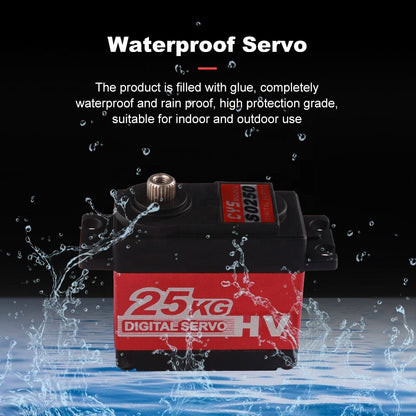 RC Car Servo CYS-S0250 Digital Remote Control RC Boat Parts High Torque 25kg Full Metal Gear Waterproof Integrated Battery System for RC Toys