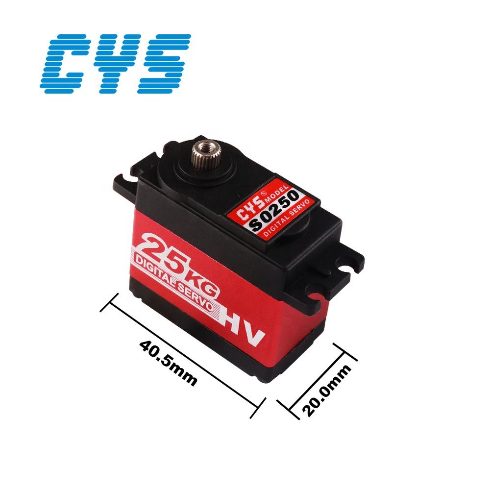 RC Car Servo CYS-S0250 Digital Remote Control RC Boat Parts High Torque 25kg Full Metal Gear Waterproof Integrated Battery System for RC Toys