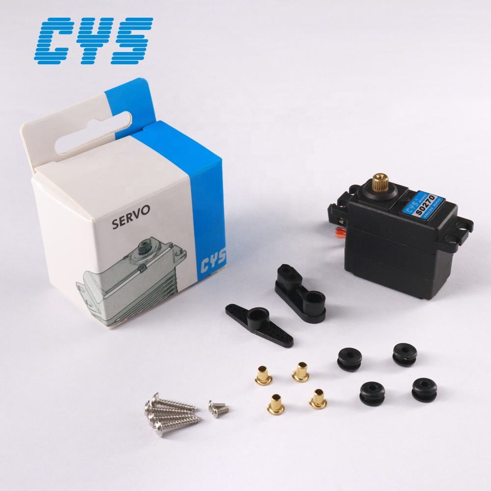 Micro Servo CYS-S0270 Unisex RC Micro Iron Core Robot Car with Metal Gear Servo 27g 3.5kg Torque Battery Connector CNC Case