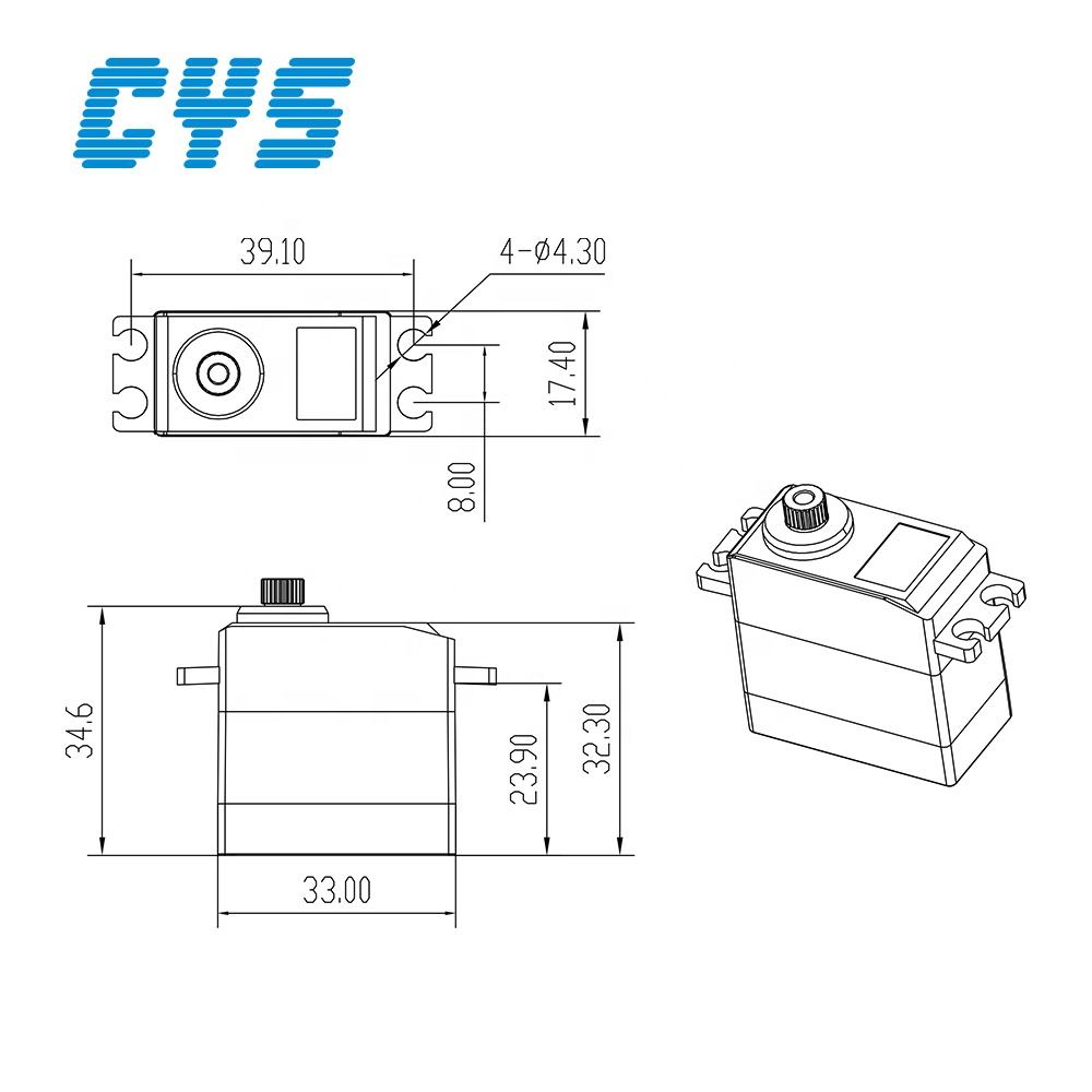 Micro Servo CYS-S0300 Metal Digital Micro Iron Core Servo Motor-30g Super Light 5kg Max Forward 35kg Stall for RC Boats/Drones/Cars