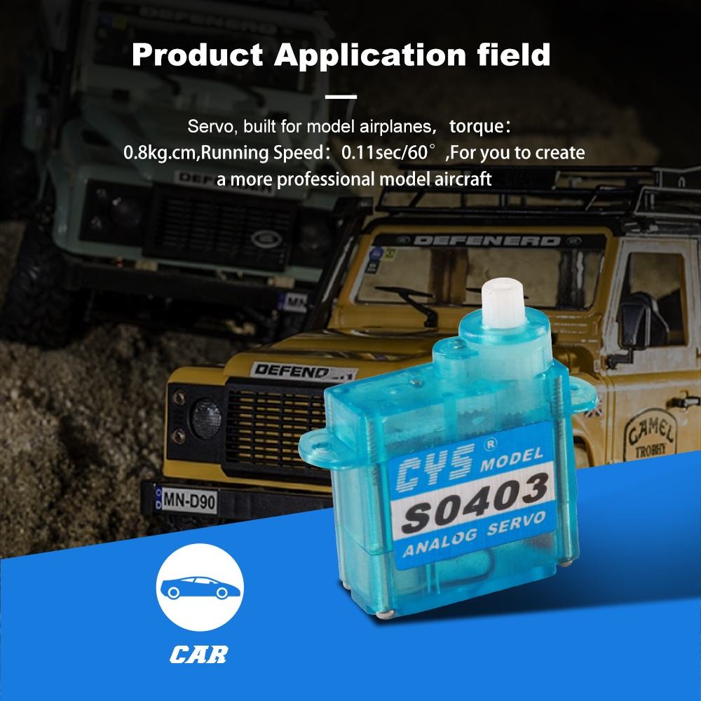 Micro Servo CYS-S0403 Unisex Lightweight 0.8kg Coreless Torque RC Airplane Toy Micro Servo Mini GPS Radio Systems Analog RC Parts Accs
