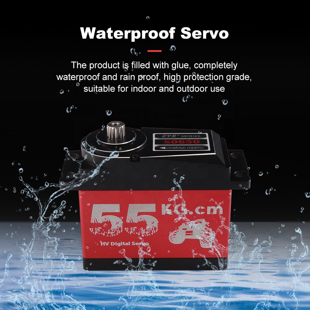 RC Car Servo CYS-S0650 China Manufacturer's Unisex 1/5 Scale RC Car  Model Super Torque DC Motor 205g 55kg Waterproof Metal Radio High Toy RC Plastic