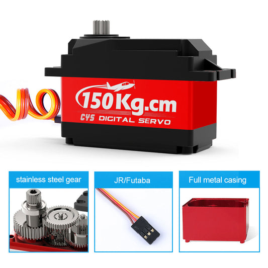 large torque CYS-S1500-01 Factory 1/10 Aluminum Remote Control Iron Core Boat High Safety Digital Servo 90KG Torque Metal-Rotor RC Motors Parts