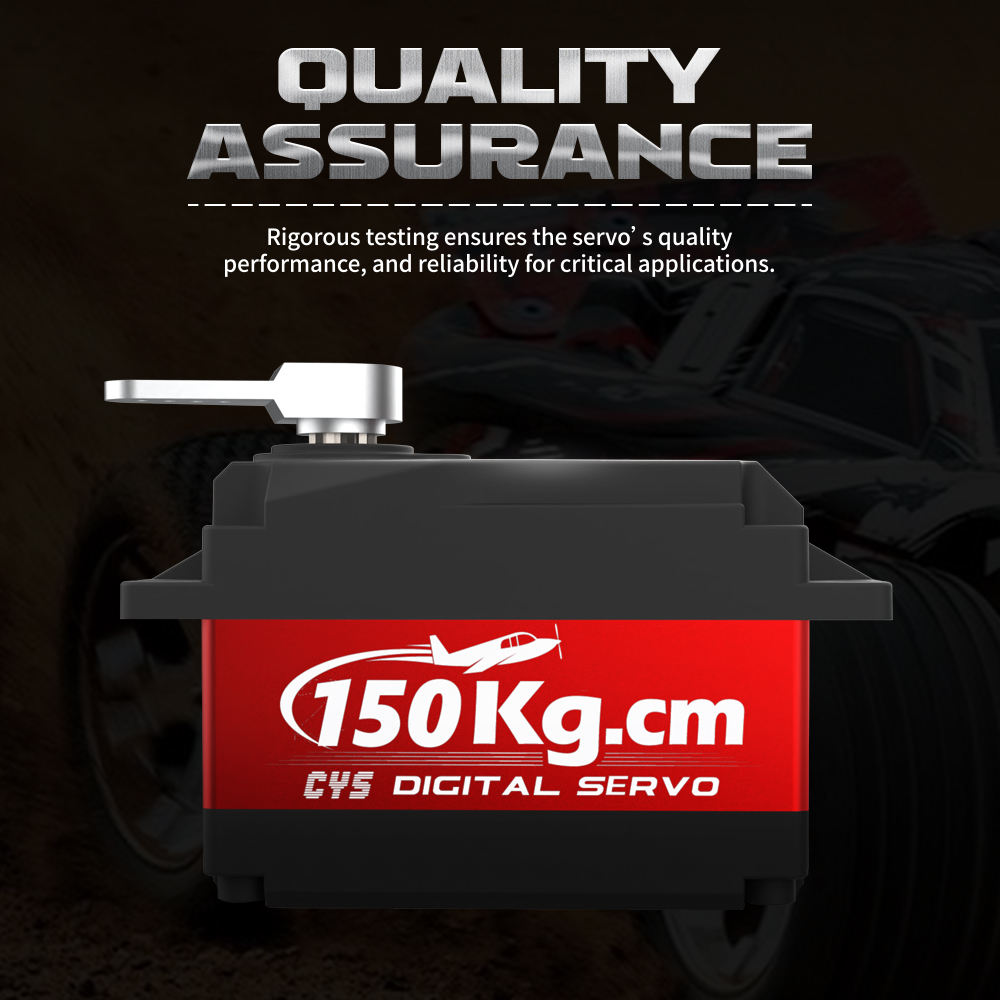 large torque r CYS-S1500-02 Unisex 150kg Torque HV Waterproof DC Motor Essential RC Boat Airplane Industrial Robot Radio Systems AC Accs-Plastic Material