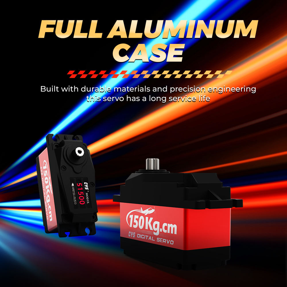 large torque r CYS-S1500-02 Unisex 150kg Torque HV Waterproof DC Motor Essential RC Boat Airplane Industrial Robot Radio Systems AC Accs-Plastic Material