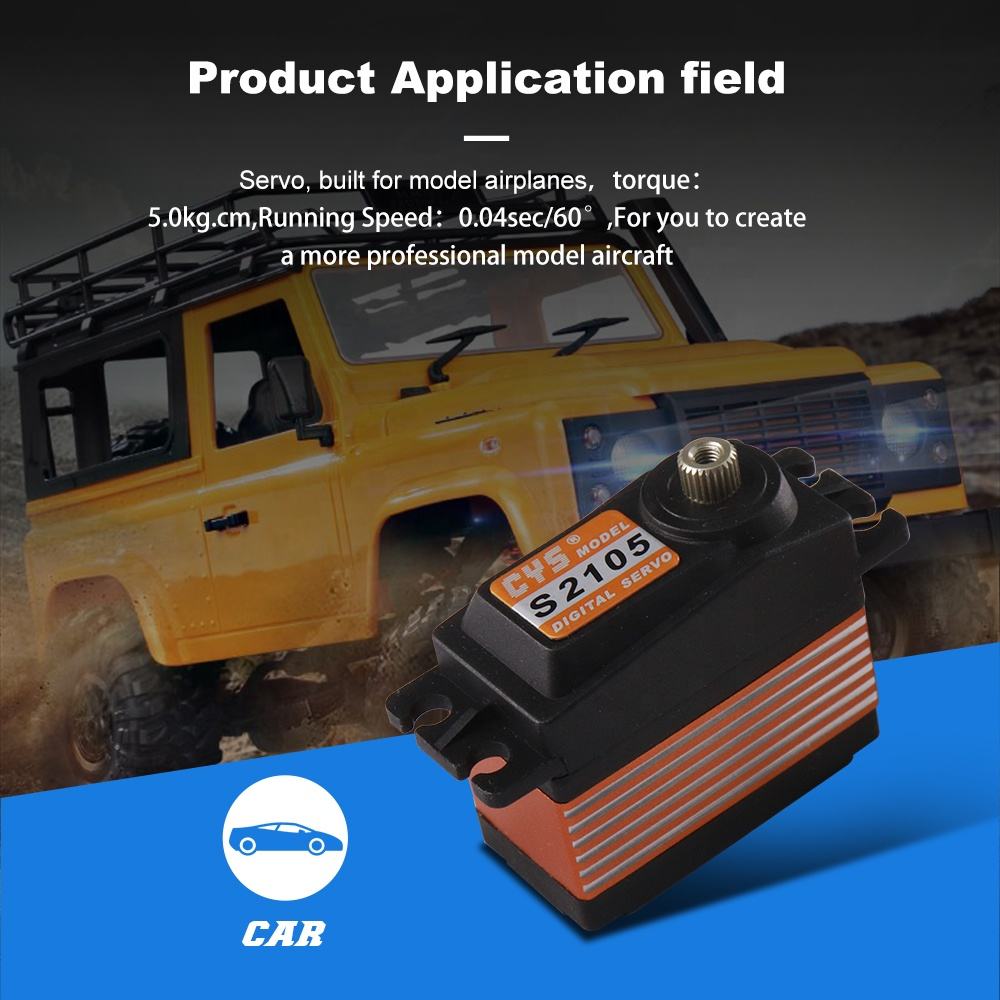 RC Car Servo CYS-S2105 Unisex Wholesale RC Parts Titanium Gear Servo Digital Drive Coreless Battery-Powered 54g 7kg*cm Aluminum Middle Case
