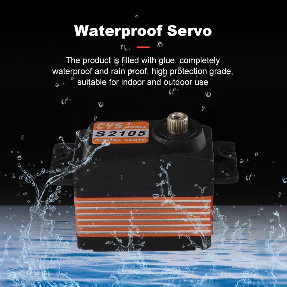 RC Car Servo CYS-S2105 Unisex Wholesale RC Parts Titanium Gear Servo Digital Drive Coreless Battery-Powered 54g 7kg*cm Aluminum Middle Case