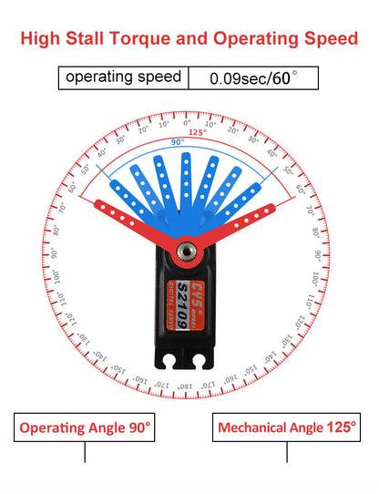 RC Car Servo CYS-S2109 Unisex SG90 Robot Toy 54g 10kg*cm Torque Servo Digital Drive RC Airplanes Drift Cars GPS Boat Ti Gear Metal Battery Connector PC