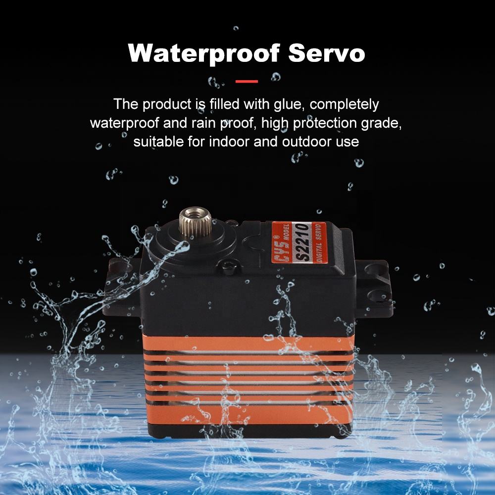 large torque CYS-S2210 Unisex Waterproof RC Boat Parts Coreless 60g-10kg Torque HV Digital Titanium Gear Standard Size Metal Plastic Toy for Unisex