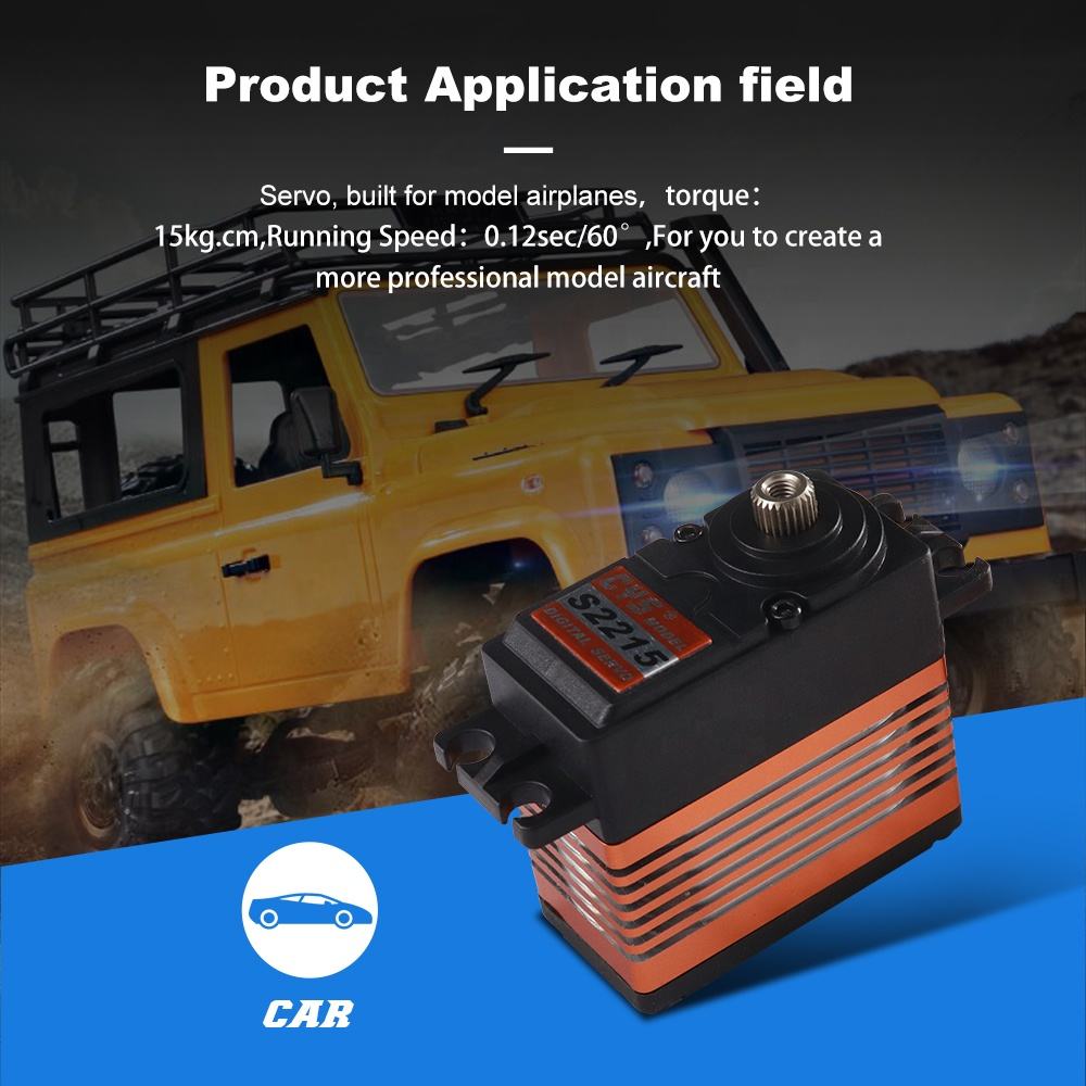large torque CYS-S2215 High-Performance Titanium Gear Brushless Servo 15kg Aluminum 0.12sec Speed CNC Coreless Design for FPV Systems RC Metal Toy for