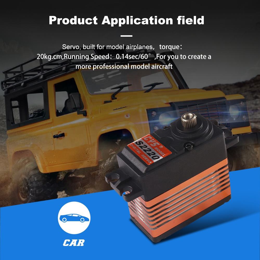 large torque CYS-S2220 Unisex 1/10 RC Boat Servo Waterproof Digital Titanium Gear High Torque 60g 20kg Plastic Metal 7.4V Wholesale