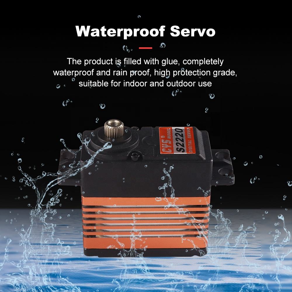 large torque CYS-S2220 Unisex 1/10 RC Boat Servo Waterproof Digital Titanium Gear High Torque 60g 20kg Plastic Metal 7.4V Wholesale