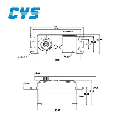 RC Car Servo CYS-S2305 Aluminum Middle Case 5kg Torque Coreless Motor Waterproof Digital Low-profile Servo with Titanium Gear for 1/10 RC Drift Car