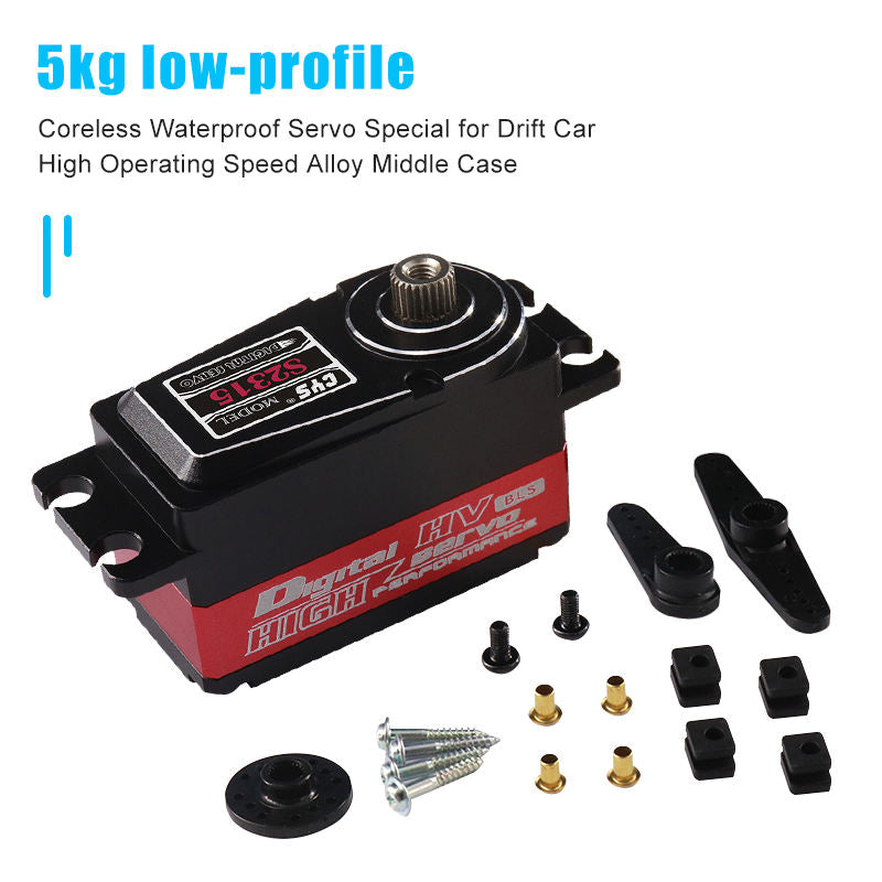 RC Car Servo CYS-S2315 Supersonic 5 kg Low-Profile HV Digital Servo Motor Waterproof Coreless Titanium Gear for RC Drift Car RC Truck Parts Accessories
