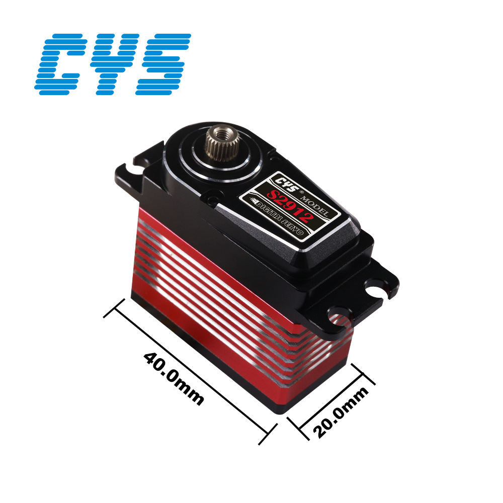 large torque CYS-S2912-02 12Kg Torque Titanium Gear Digital Coreless Motor Full Aluminium Case Servo for Rc Plane and Helicopter