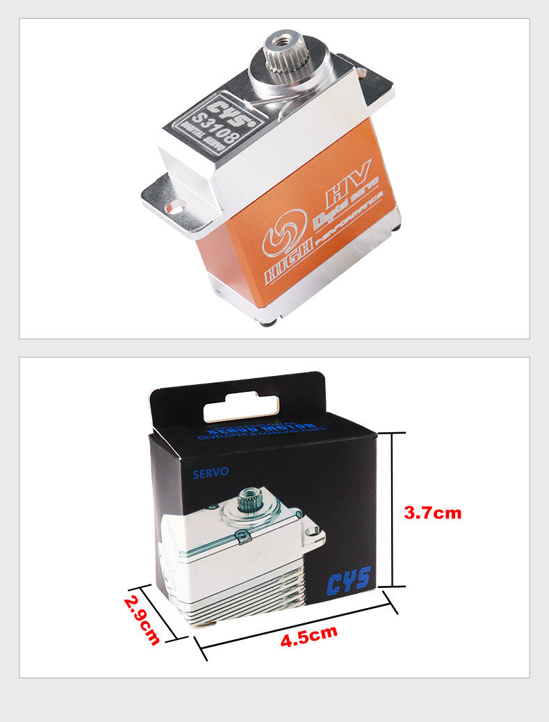Helicopter Servo CYS-S3108-04 Servo C70 72kg Torque 12v Full Metal Gear Coreless Servo for Rc Hobby Uav Robotic Industrial