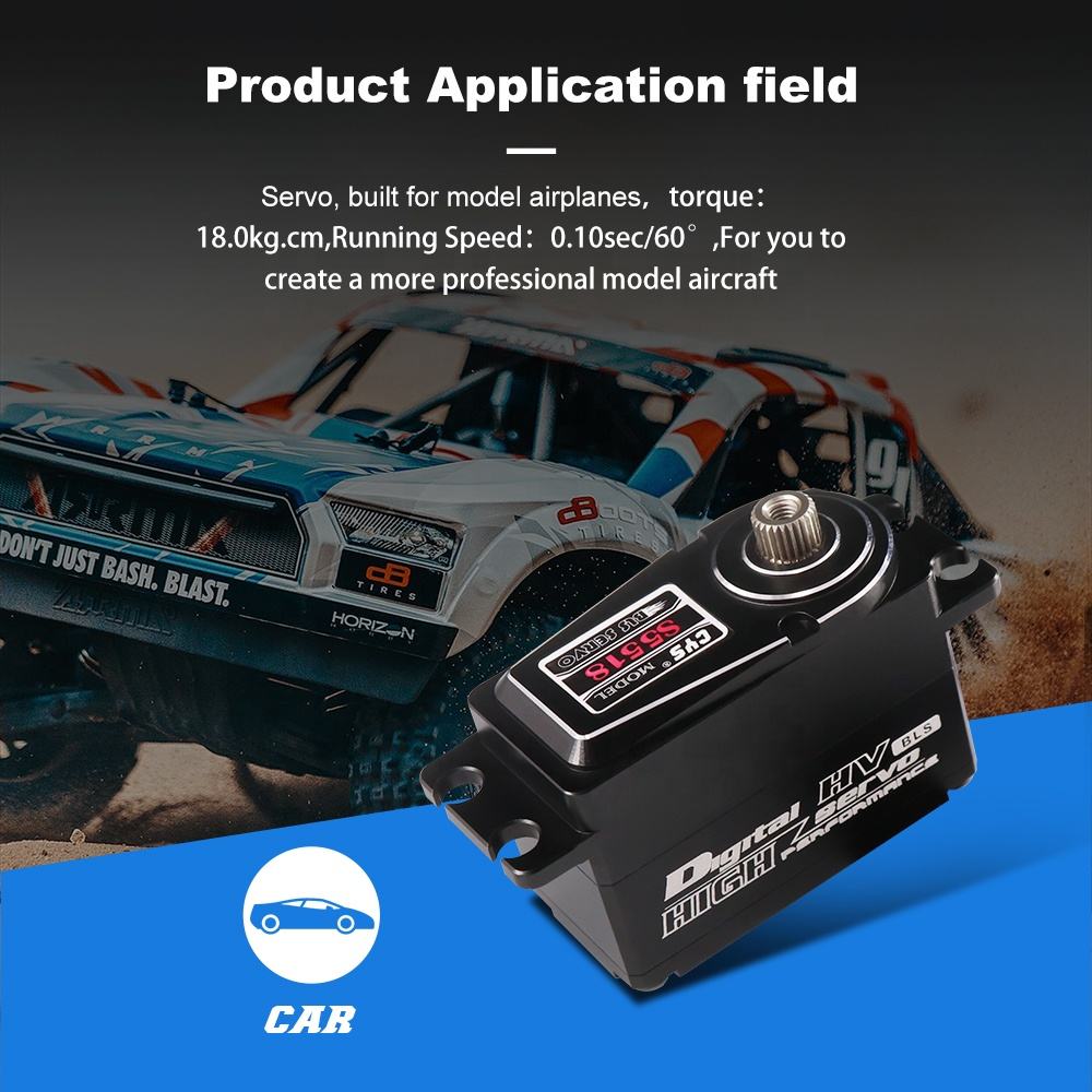RC Car Servo CYS-S5518 Waterproof Brushless Servo Motor for RC Drift Car High Speed Low-Profile Titanium Gear Brushless Motor for Boat Use