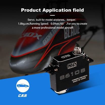Micro Servo CYS-6108 Digital Mini & Micro Servo with Full Metal Case/Gears for RC Plane - Durable & Lightweight
